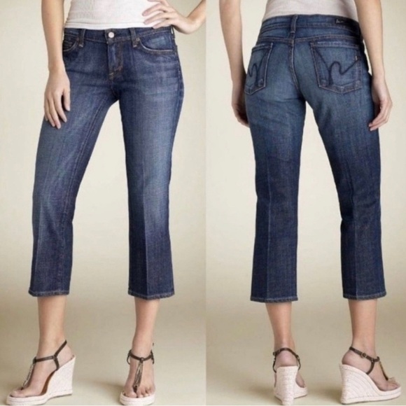Citizens of Humanity Kelly Stretch #063 Low Waist Cropped Blue Jeans Size 28 Y2K - Picture 1 of 10